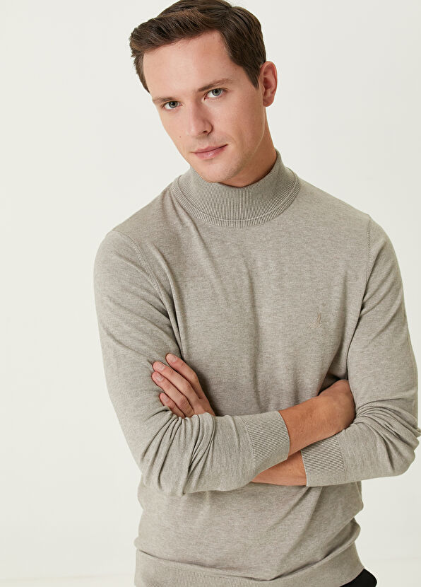 Beymen Club Beige Half Turtleneck Basic Sweater - 2