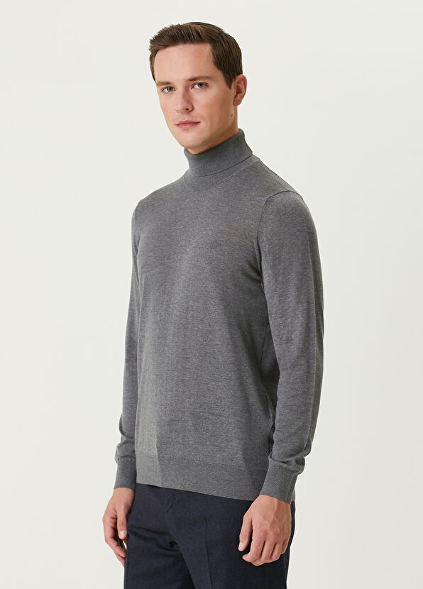 Beymen Club Gri Melanj Yün Kazak - 4