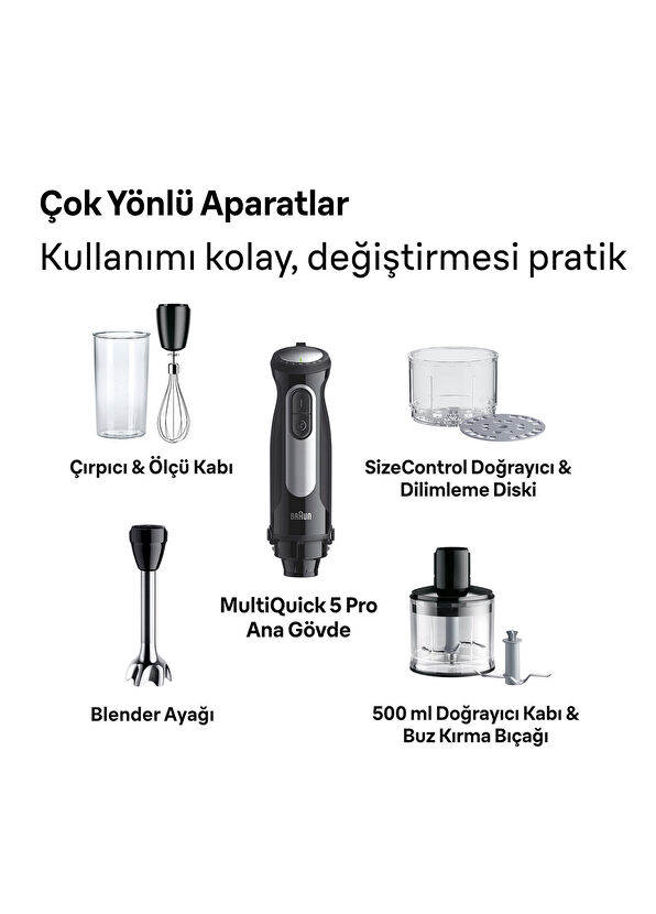 Braun Multiquick 5 Pro MQ55254MBK Hand Blender Set - 3