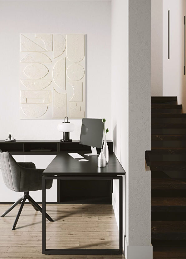 Y19 Design Santorini Stairs Krem Rengi Kanvas Tablo - 3