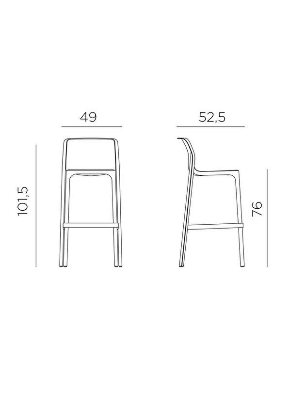 Nardi Net Antrasit İstiflenebilir Bar Sandalyesi - 2