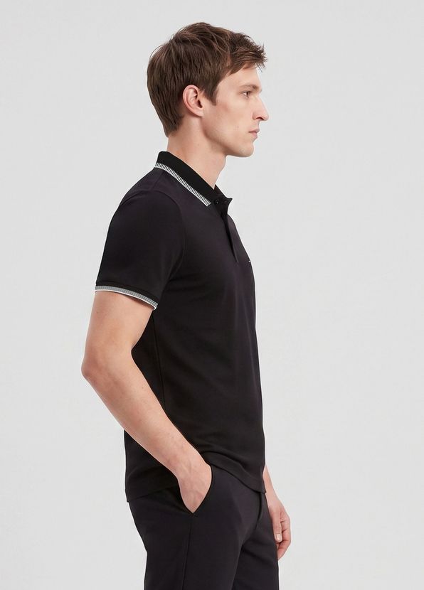 Beymen Club Black Comfort Fit Slim Ottomon Polo T-Shirt - 3