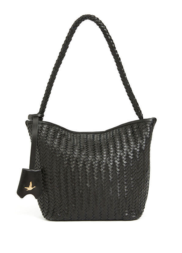 Beymen Club Siyah Örgü Kadın Deri Çanta - 1