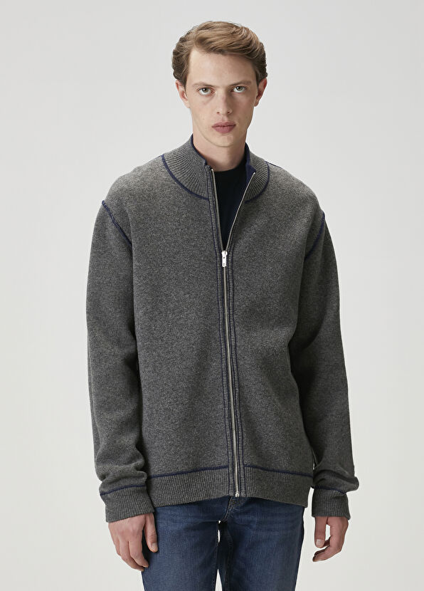 Beymen Club Lacivert Gri Çift Taraflı Triko Hırka - 3