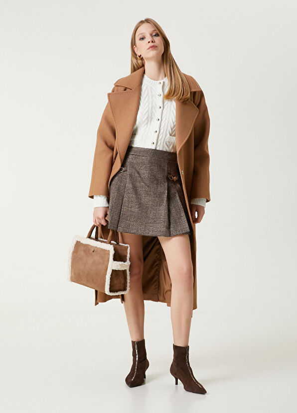 Beymen Club Kahverengi Ekoseli Şort Etek - 1