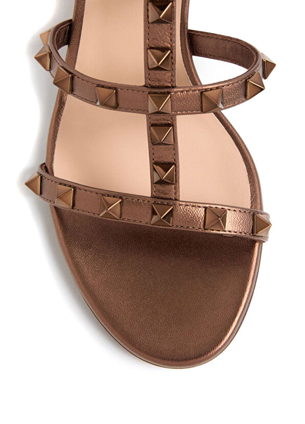Rockstud Bronz Kadın Deri Terlik - Görsel 5