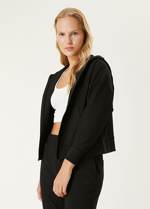 Beymen Club Siyah Kapüşonlu Ottoman Dokulu Sweatshirt - 1