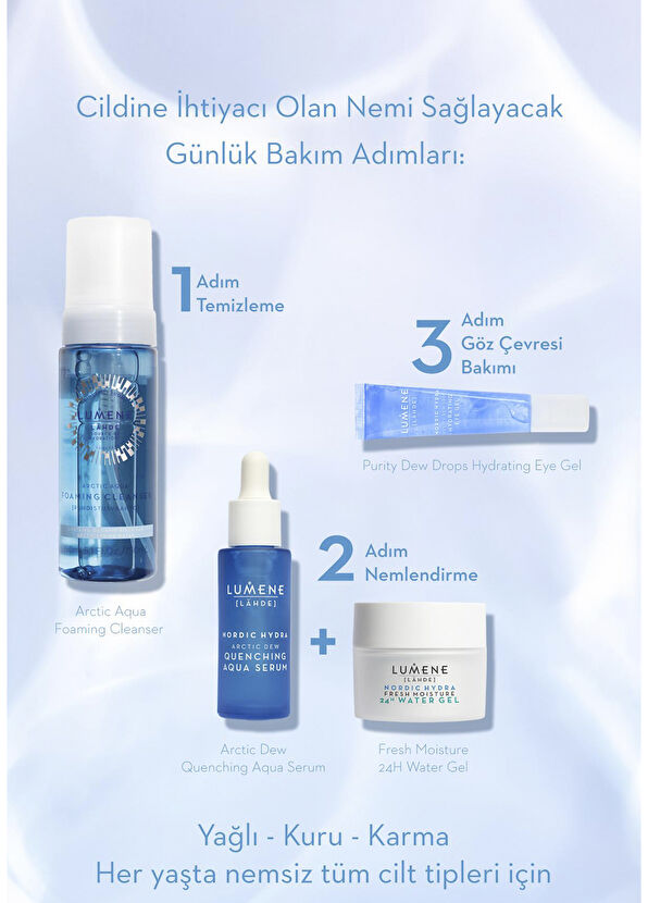 Lumene Arctic Aqua Foaming Kutup Kaynak Suyu İçeren Temizleme Köpüğü 150 ml - 3