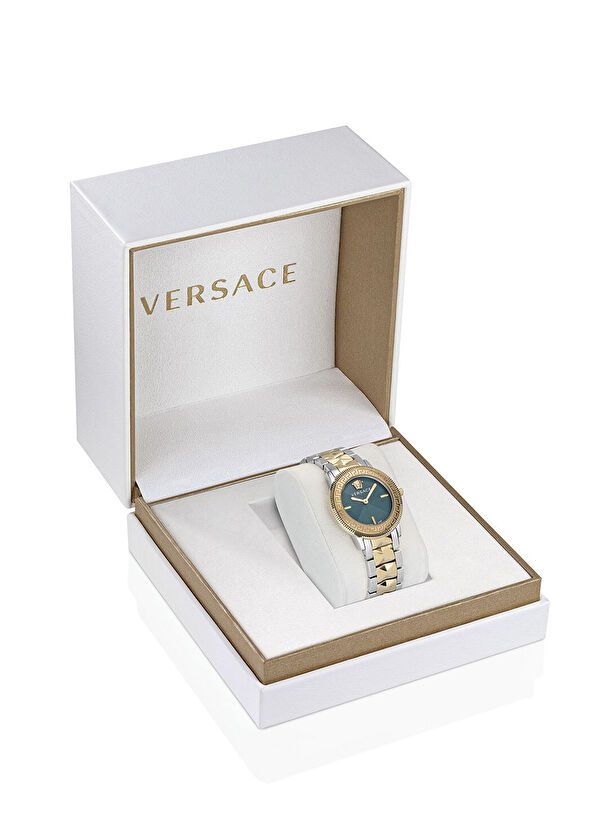 Versace VRSCVE2P00522 Altın Rengi Metalik Gri Kadın Kol Saati - 4