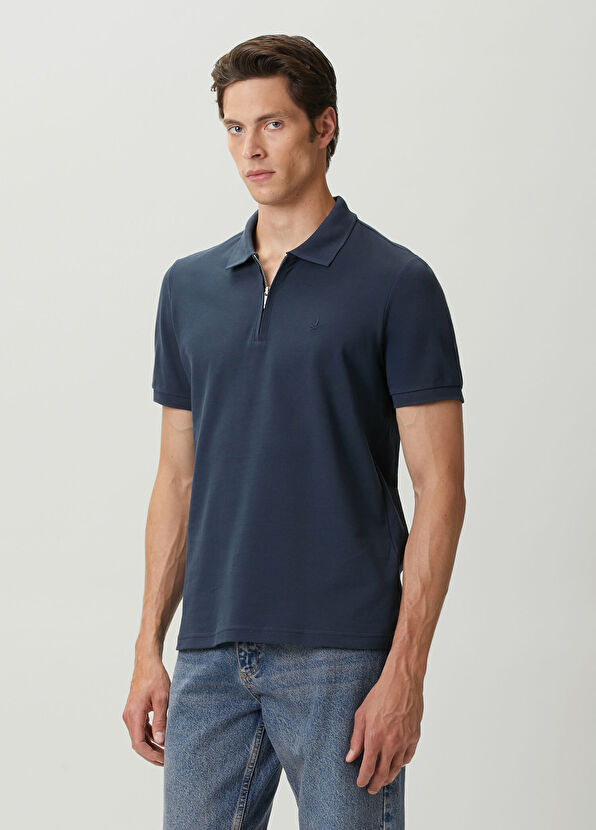 Beymen Club Navy Blue Zippered Polo Shirt - 2