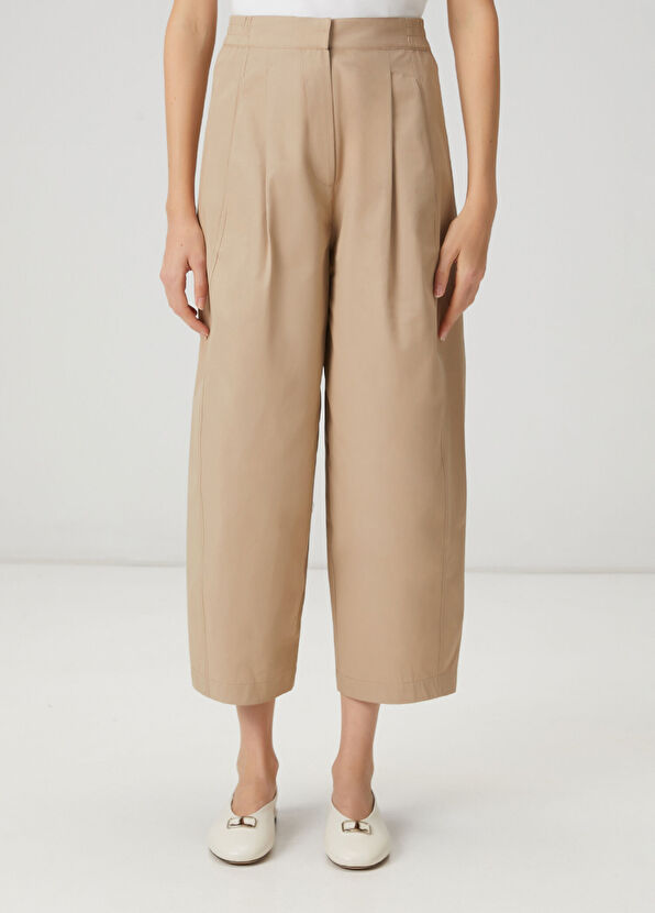 Beymen Club Beige pleated barrel fit trousers - 2