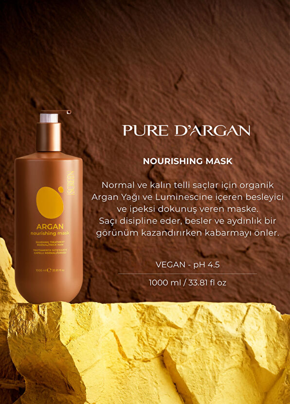 Screen Hair Care Argan Nourishing Besleyici Saç Maskesi 1000 ml - 2