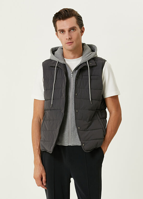 Beymen Club Anthracite Hooded Vest - 1