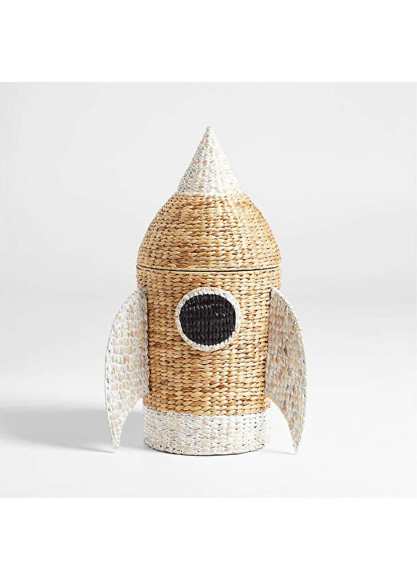 Zoa Collection Rattan Rocket Toy Basket with Lid - 4