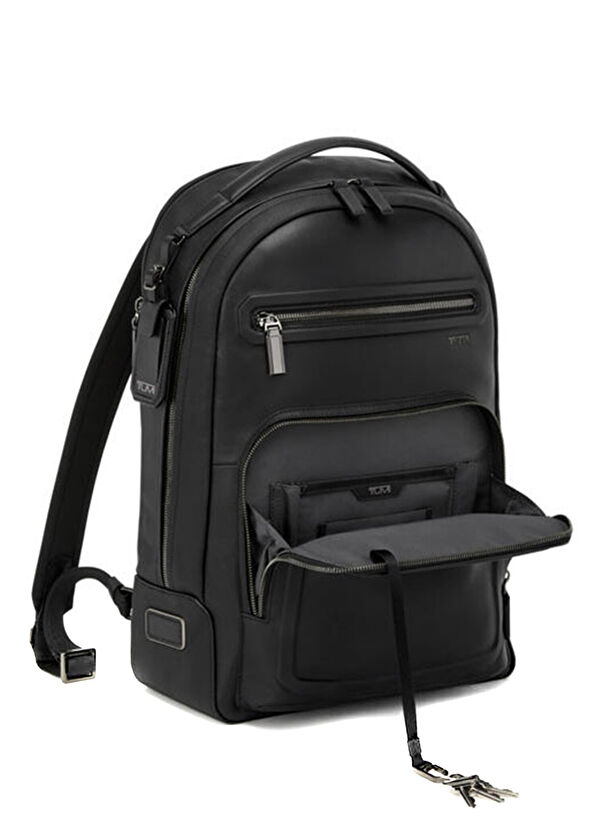 Harrison Warren Siyah Erkek Deri Sırt Çantası - Görsel 4