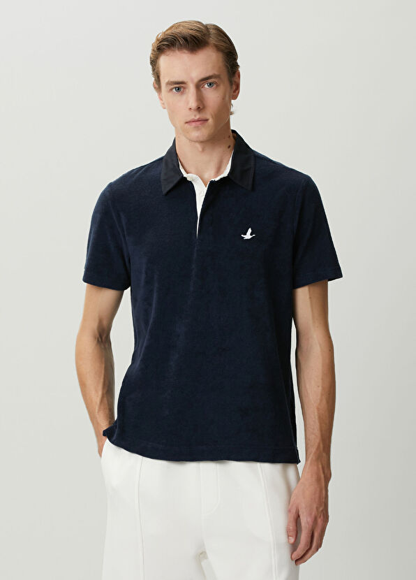 Beymen Club Navy Blue Polo Neck Terry Fabric T-Shirt - 1