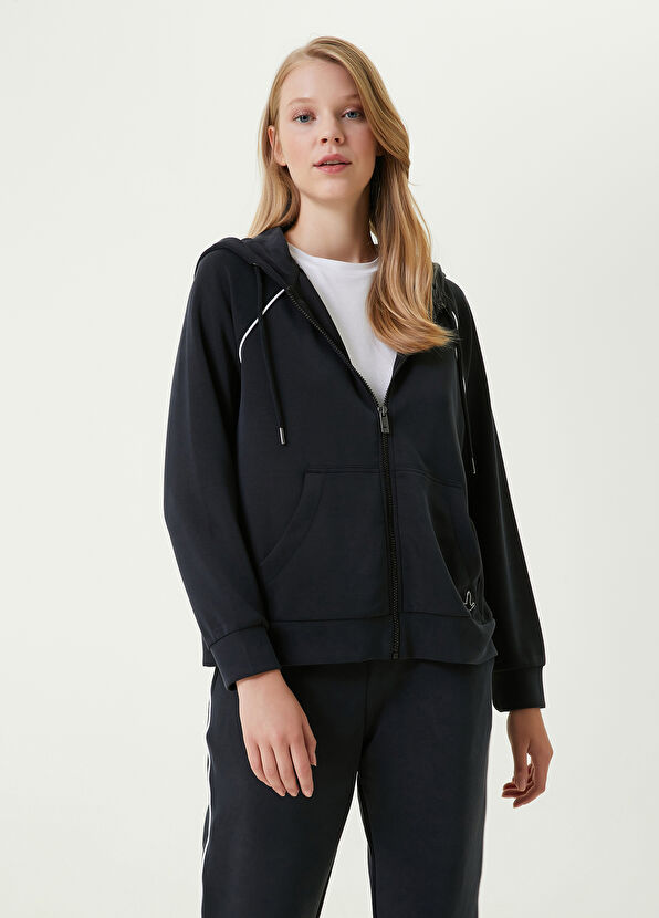 Beymen Club Siyah Kapüşonlu Kontrast Biyeli Sweatshirt - 4