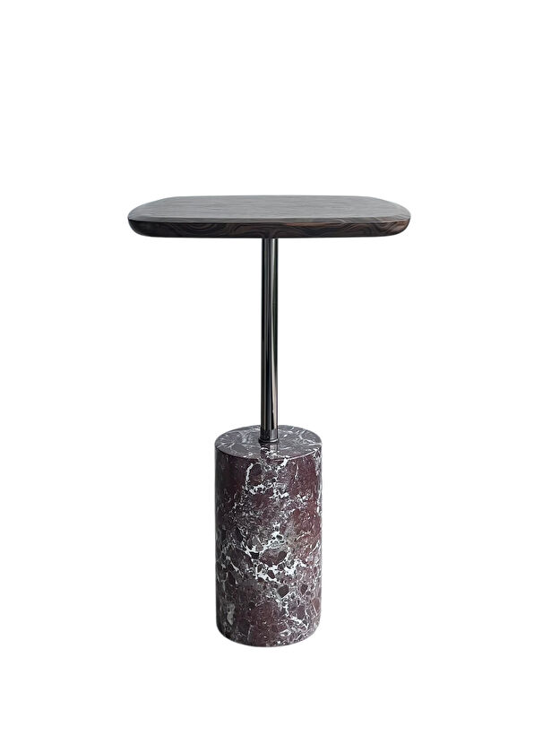 Lucenti Design Nest Marble Standing Root Veneer Square Side Table - 2
