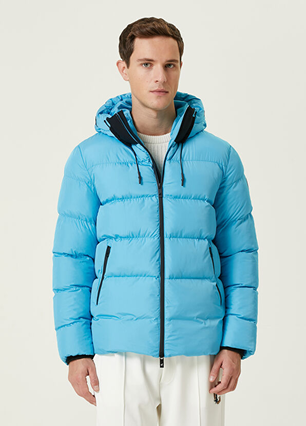 Beymen Club Turkuaz Kapüşonlu Puff Mont - 1