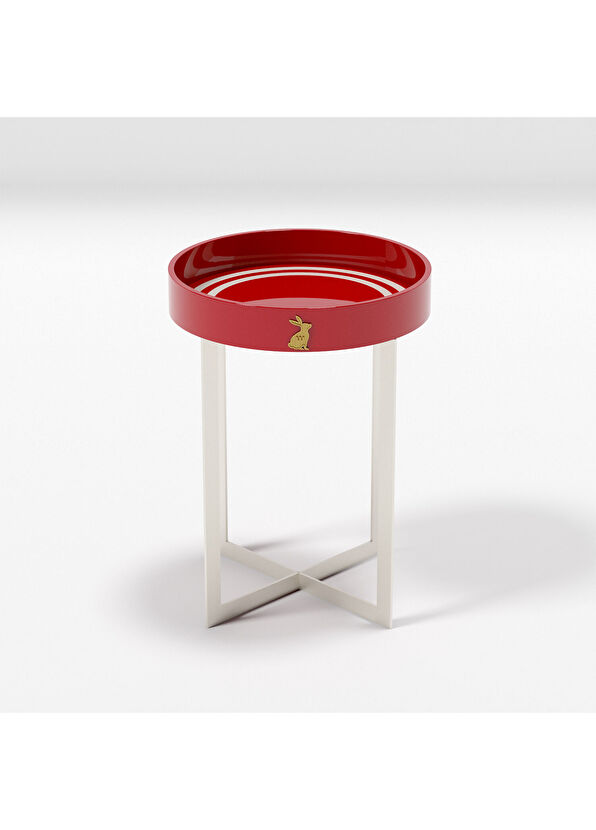 Wonderland Design Atelier Red and White Lacquered 3-Piece Coffee Table Set - 3