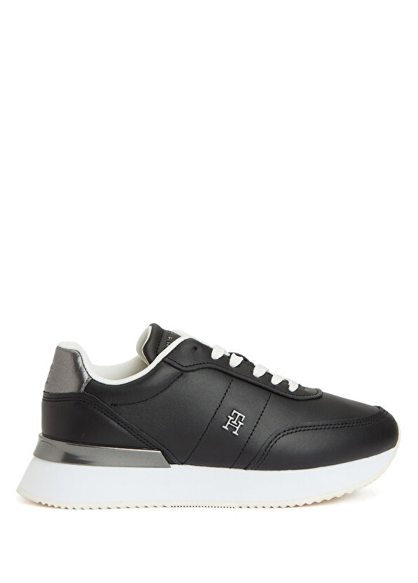 Tommy Hilfiger Chic Fashion Runner Black Women's Leather - 1