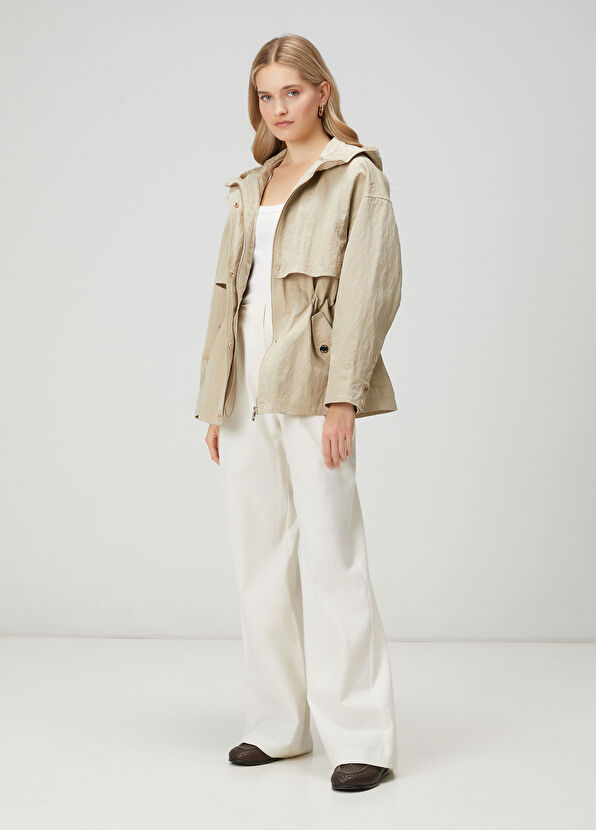 Beymen Club Beige Hooded Coat - 3
