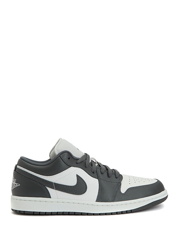 Nike Air Jordan 1 Low Siyah Gri Erkek Deri Sneaker - 1