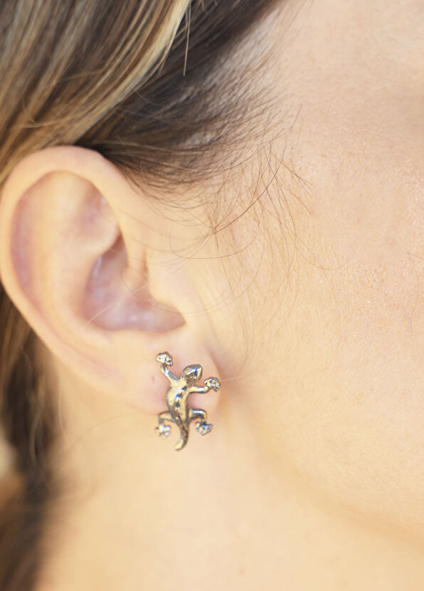 Esra Canikligil Animalium Liz Silver Kadın Gümüş Küpe - 4