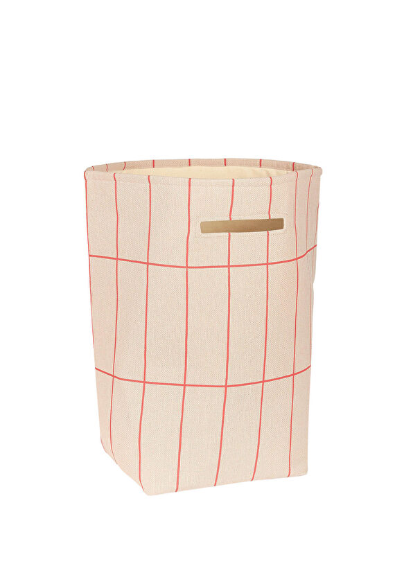 Nobodinoz Vibes Pink Red Grid Oversized Children's Room Organizer Basket - 2