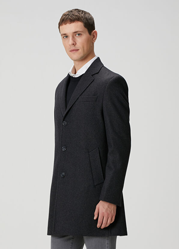 Beymen Club Antrasit Yün Palto - 3