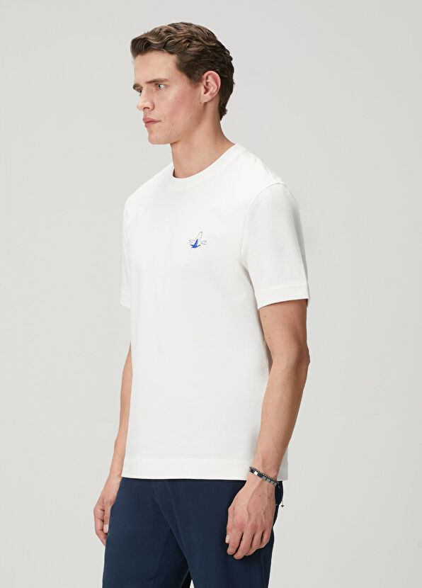 Beymen Club Kırık Beyaz Relax Fit Lycralı Pike -Tshirt - 4