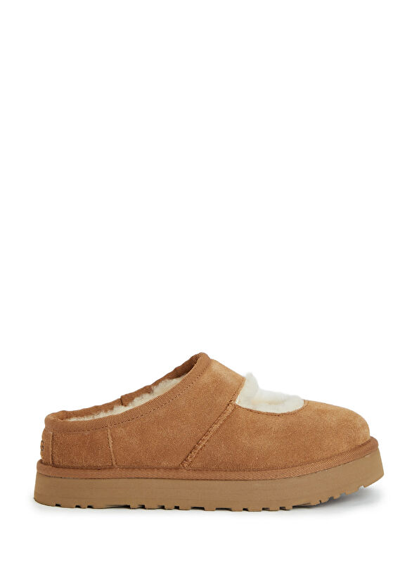 Ugg Bea Mary Jane Tan Girl Leather Slippers - 1