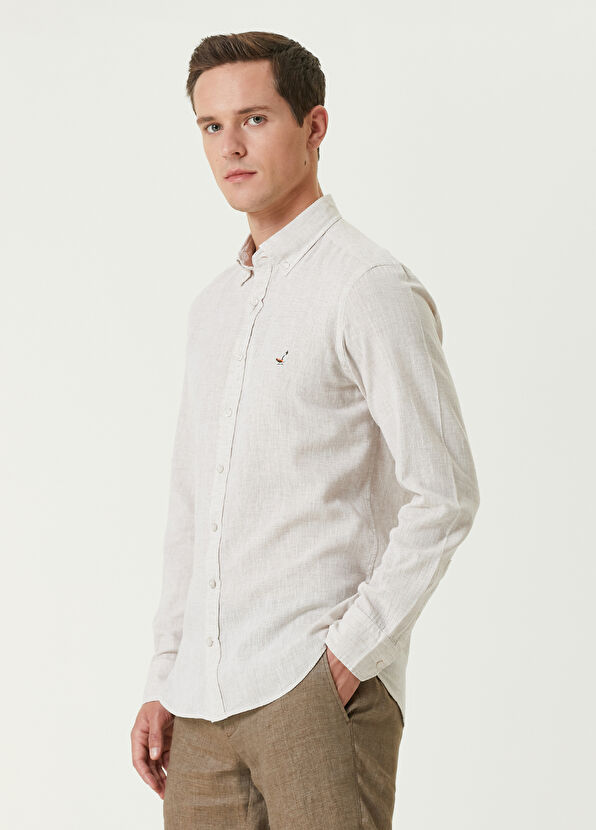Beymen Club Slim Fit Bej Gömlek - 4