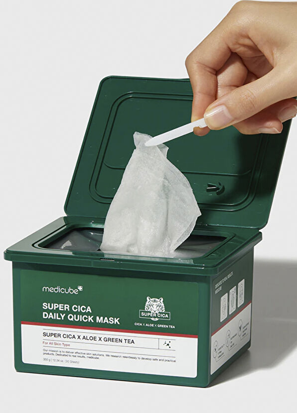 Medicube Super Cica Daily Quick Mask Besleyici & Stres Karşıtı 30'lu Günlük Cica Yüz Maskesi 350 gr - 2