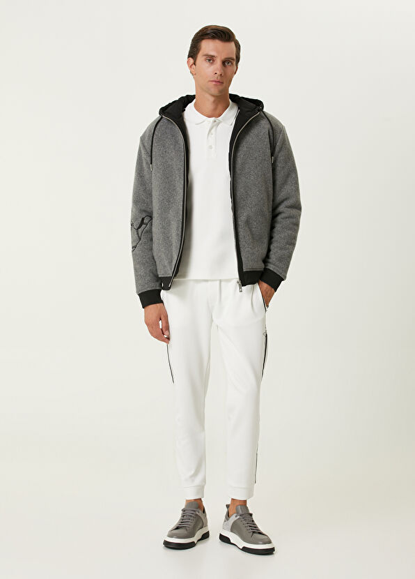 Beymen Club Grey Hooded Flannel Wool Coat - 3