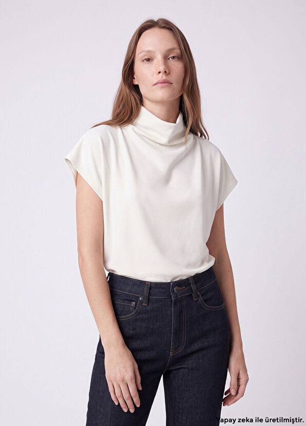 Beymen Club Cream Degaje Collar Flowing Blouse - 1