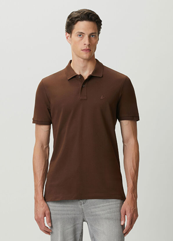 Beymen Club Koyu Kahverengi Polo Yaka Düğmeli T-shirt - 1
