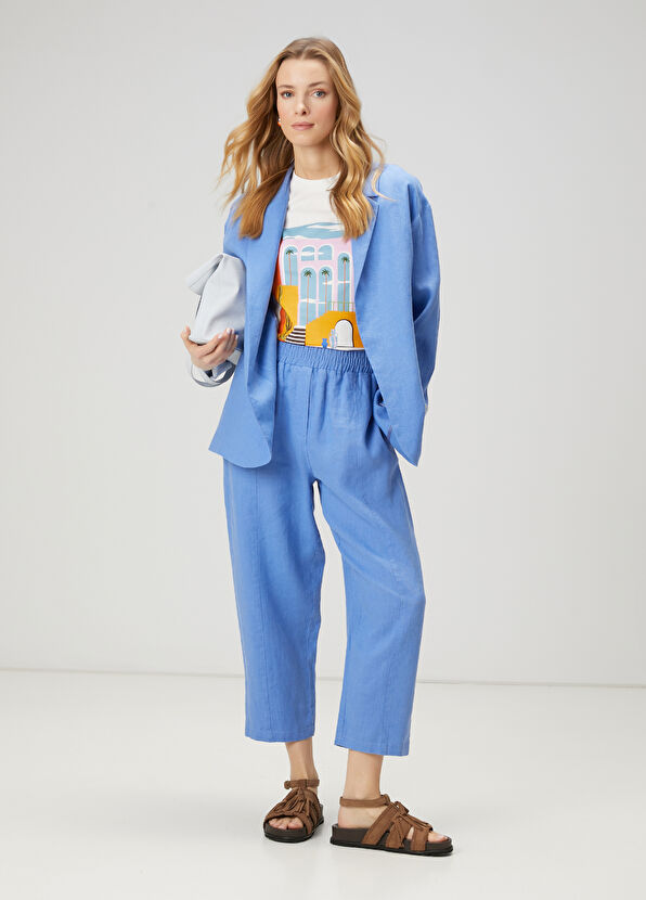 Beymen Club Mavi Keten Pantolon - 1