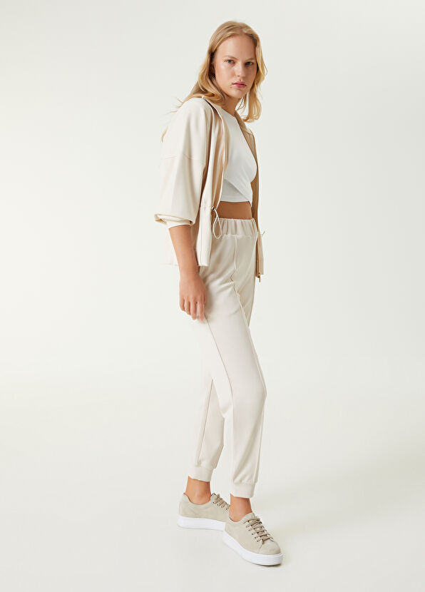 Beymen Club Krem Nervürlü Eşofman Altı - 1