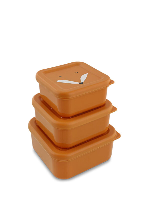 Trixie Mr. Fox Brown Kids 3-Piece Snack Container - 1