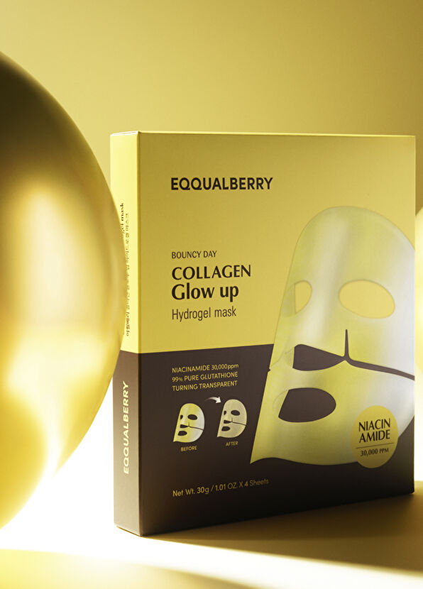 EqqualBerry Collagen Glow up Hydrogel 4'lü Leke Önleyici ve Parlatıcı Kolajenli Şeffaflaşan Yüz Maskesi 30 gr - 2