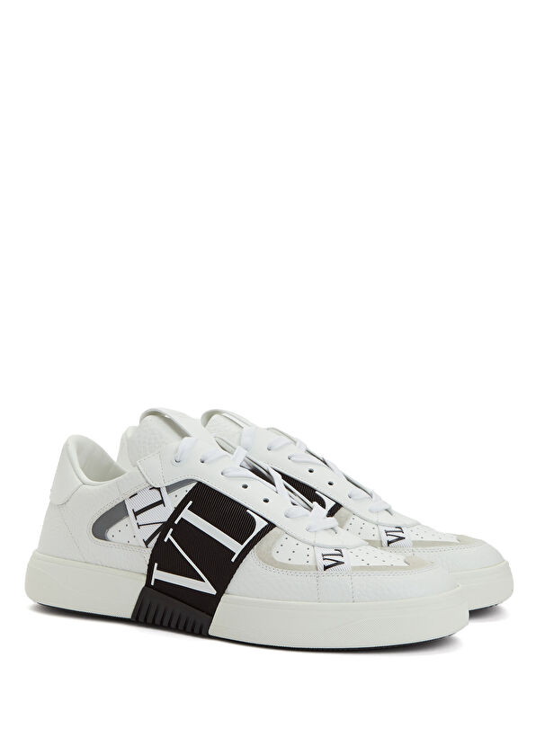VL7N Siyah Beyaz Erkek Deri Sneaker - Görsel 4