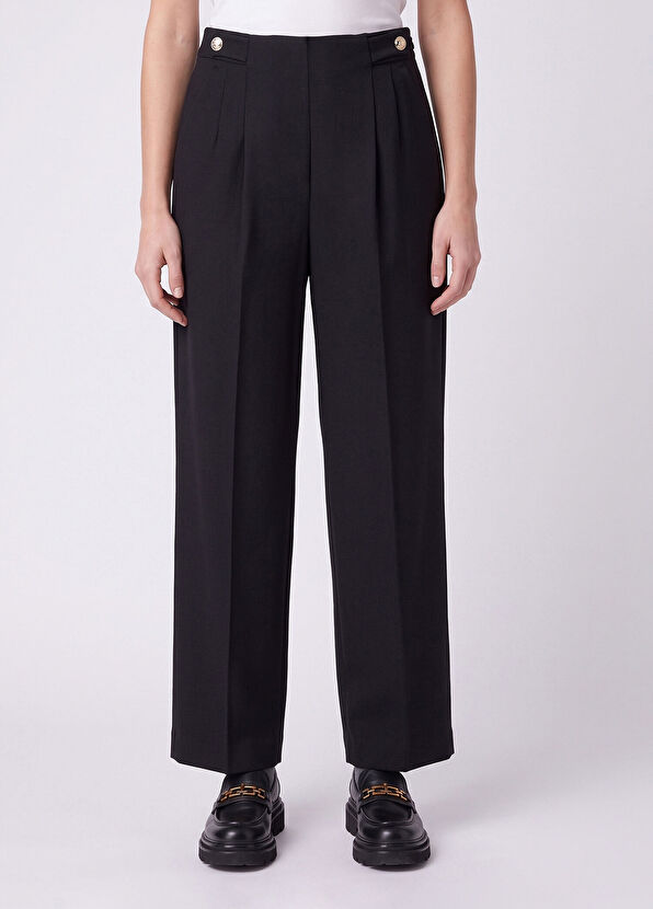 Beymen Club Navy Blue Gold Button-Down Trousers - 2