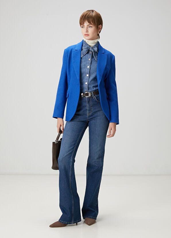 Beymen Club Mavi Taşlı Slouchy Jean Pantolon - 2