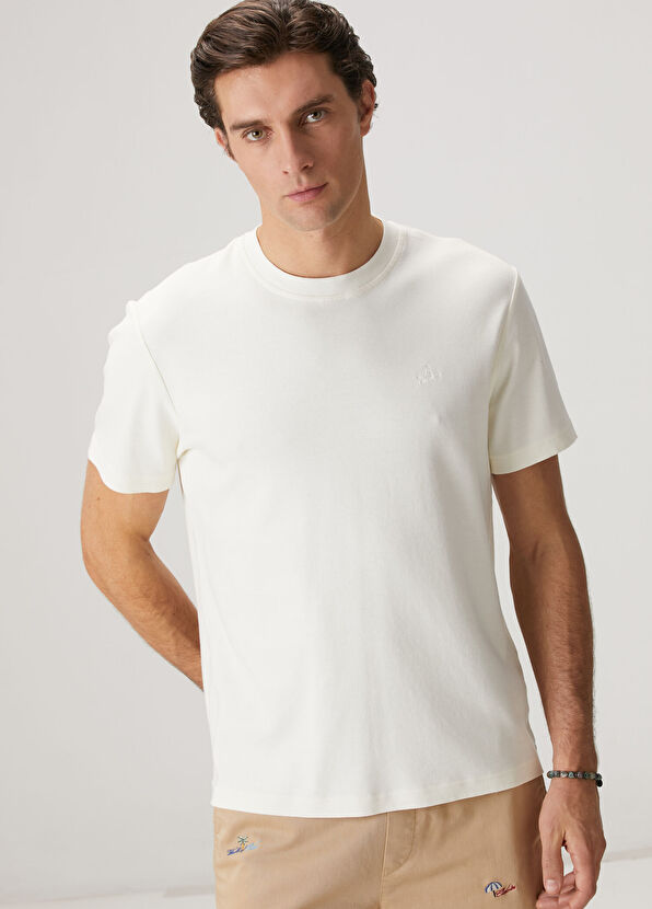 Beymen Club Krem Relax Fit T-shirt - 2