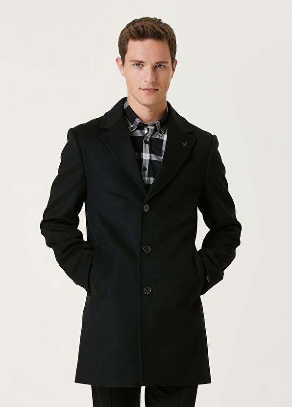 Beymen Club Black Woolen Cashmere Coat - 1