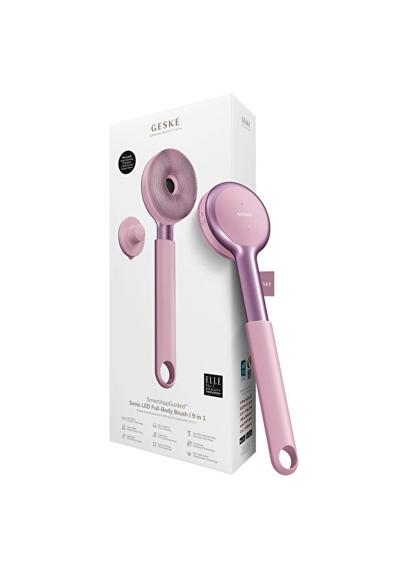 Geske Sonic LED Full-Body Brush 9 in 1 Pink Vücut Cilt Bakım Cihazı - 4