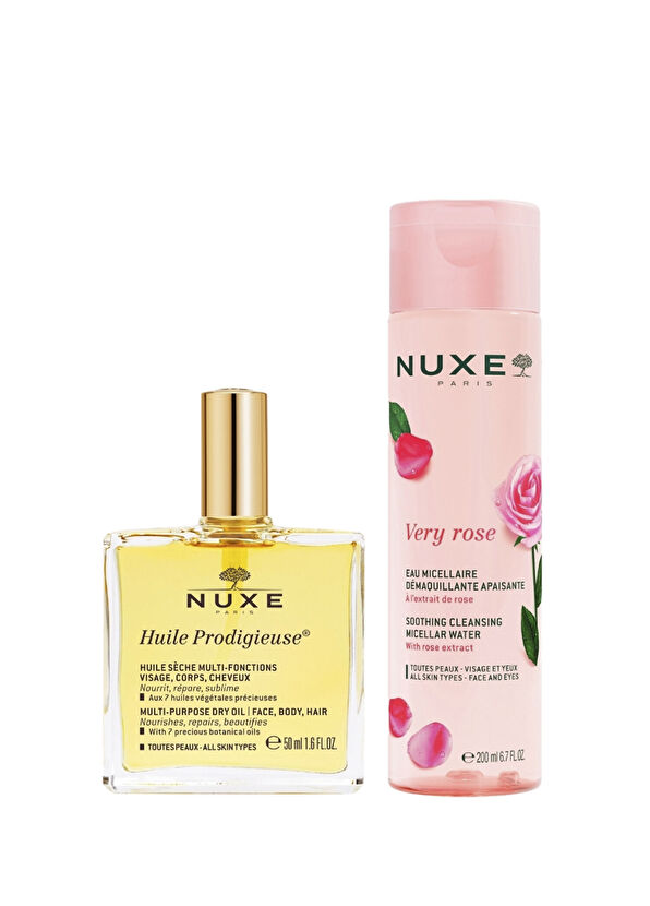 Nuxe Multi Purpose Dry Oil 50 ml + Very Rose Soothing Cleansing Micellar Water 200 ml Cilt Bakım Seti - 1