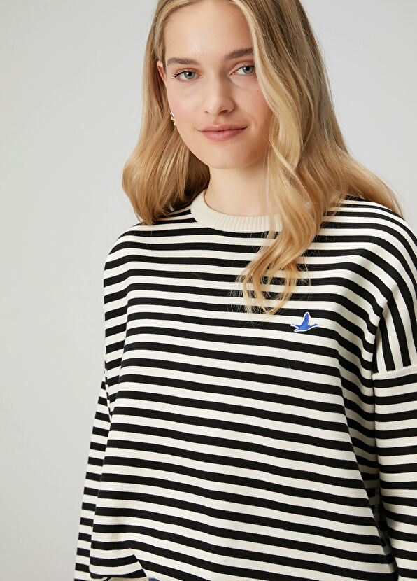 Beymen Club Siyah Beyaz Çizgili Kazak - 2