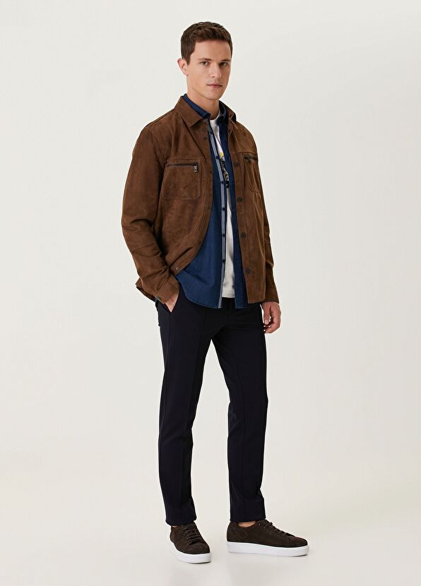 Beymen Club Comfort Fit Koyu Mavi Grogren Detaylı Denim Gömlek - 3